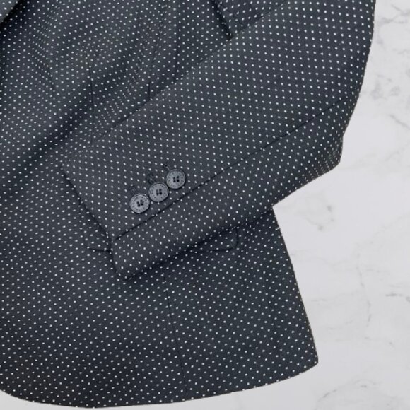 Talbots Womens Wool Blend Polka Dot Two Buttons Blazer Jacket Sz 14 Black/White - Picture 9 of 10